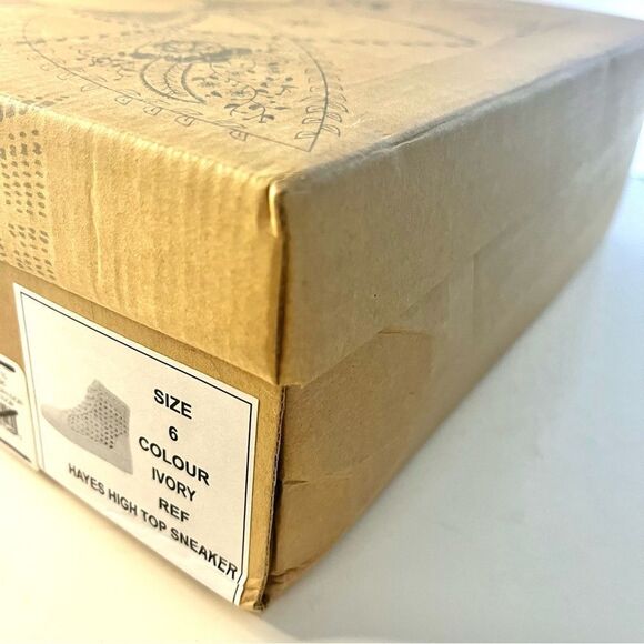 Free People Hayes High Top Woven Leather Sneakers in White Size 6 New in box - Picture 12 of 13